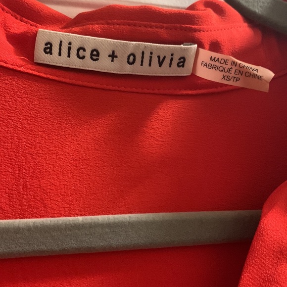 Alice & Olivia XS Silk Blouse Sheer Sleeves - Picture 2 of 4